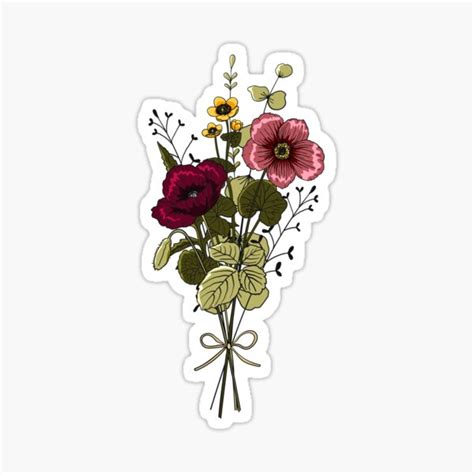 Wildflower Bouquet Sticker For Sale By Walk By Faith Redbubble