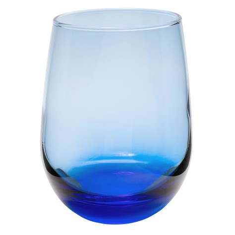 Libbey L Oz Stemless Wine Glass Tidal Blue