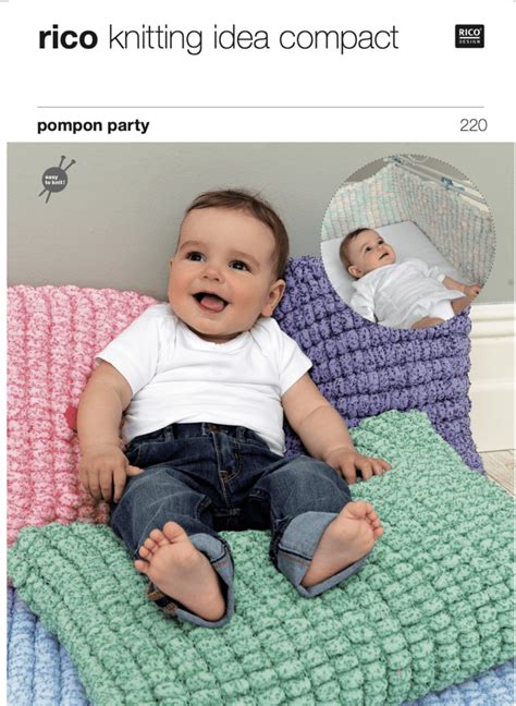 Rico Knitting Idea Compact 220 Baby Cushion And Blanket In Pompon