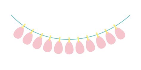 Easter egg garland vector illustration. Flat style simple Easter ...