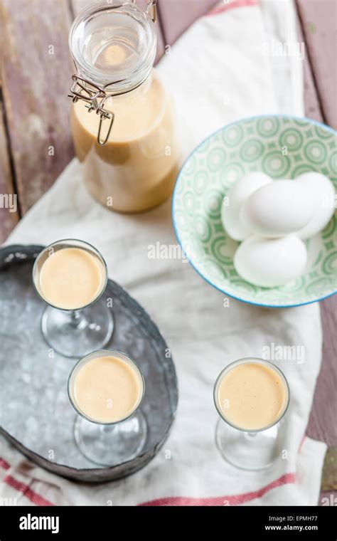 Homemade Egg Liqueur Stock Photo Alamy