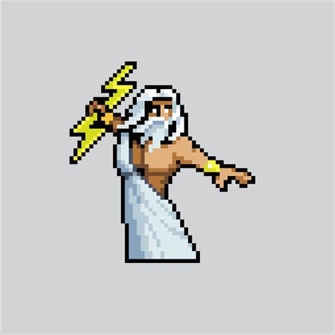 Pixel Art Illustration Zeus Pixelated Zeus Zeus God Greek Pixelated