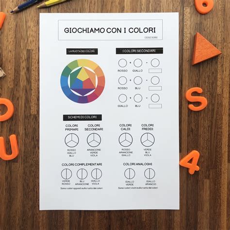 La teoria dei colori schede ed attività