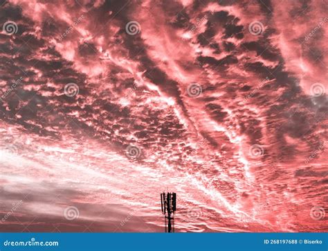 Mobile Phones Antennas At The Background Of Sky Stock Photo Image Of