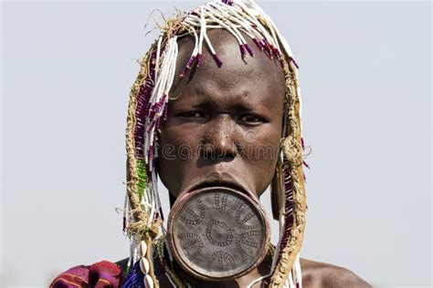 Portrait Of A Mursi Woman In Ethiopia Editorial Photo Image Of Park