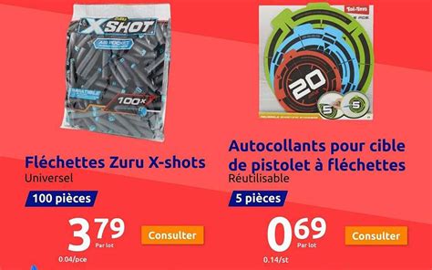 Promo Fléchettes Zuru X shots Autocollants Pour Cible De Pistolet à