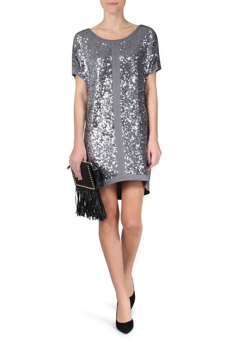 Kleid Pailletten Silber Stil Und Sch Nheit