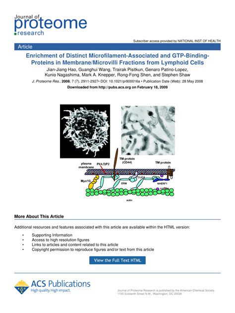 Pdf Enrichment Of Distinct Microfilament Associated And Gtp Binding