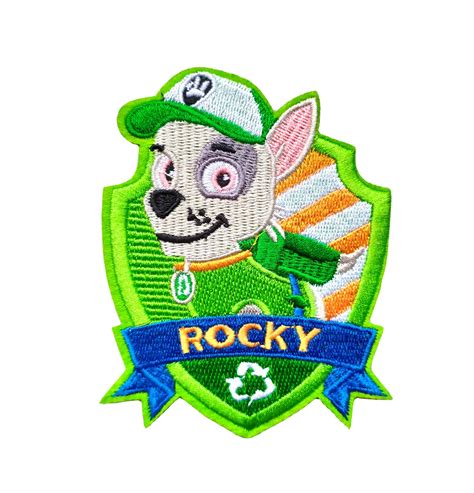 Rocky Badge Paw Patrol Patch Iron Sew On Clothes Etsy