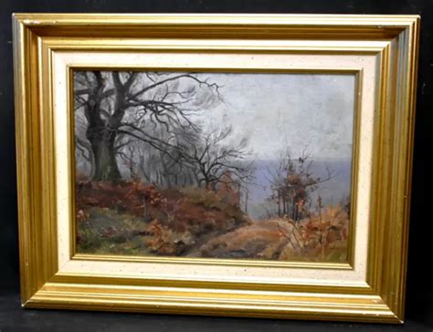 TABLEAU HUILE PAYSAGE chemin de campagne animé Barbizon fin XIXème EUR