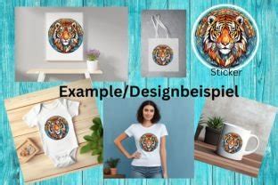 Tiger Cat Clipart Round Ornament Mosaik Graphic By Autismusmama