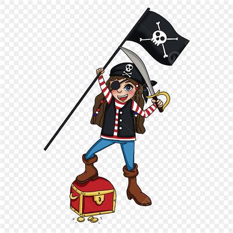 Cute Girl Pirate Cartoon