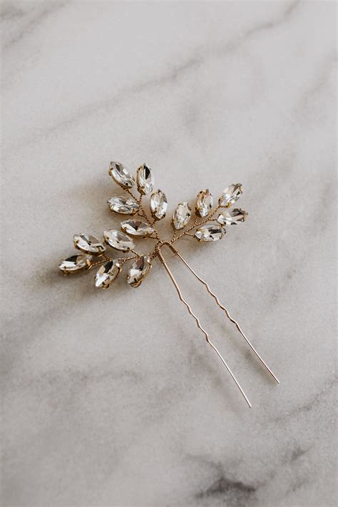 Crystal Hair Pins Bridal Hair Pins Silver Hair Pins Etsy