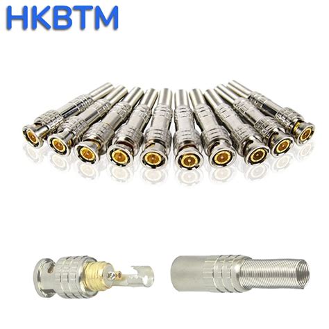 Hkbtm Bnc Male Solderless Bnc Connector For Security Cctv Camera System