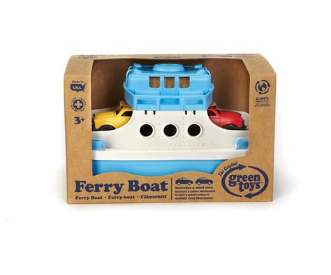 Green Toys Ferry Boat With Mini Cars Bathtub Toy Bluewhite Standard