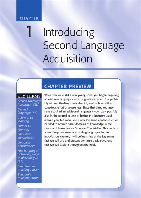 Introducing Second Language Acquisition Chapter 1 Introducing