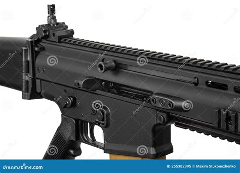 Modern Automatic Rifle Isolated On White Weapons For Police Special