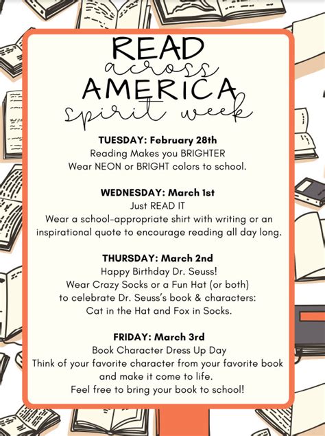 Read Across America Spirit Week Sylvan Park Paideia Elementary School