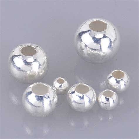 Sterling Silver Round Spacer Beads Round Seamless Beads Etsy