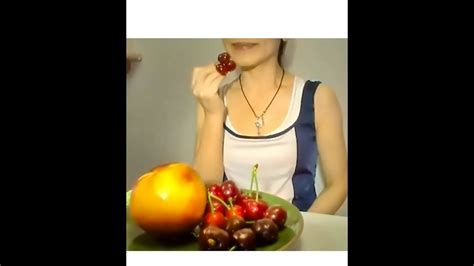 Asmr Eating Sounds Fruits Peach And Cherries Youtube