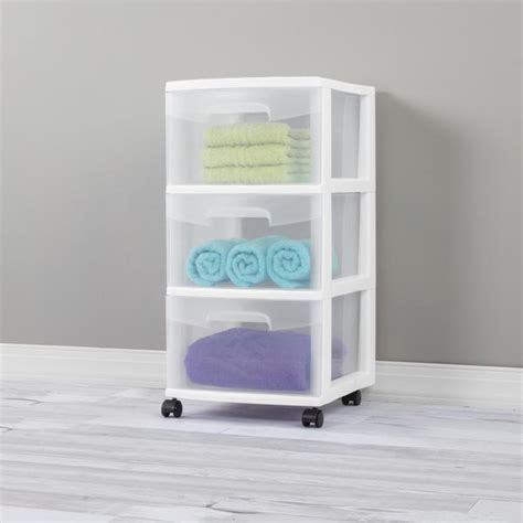 Sterilite 2830 3 Drawer Cart White 28308002