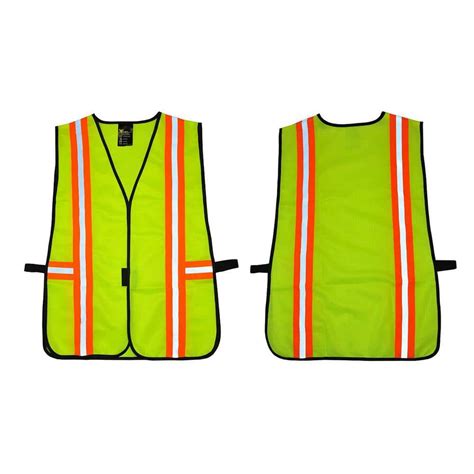 G And F Products Lime Green All Industrial Safety Vest With Reflective Strip Neon 41112 The Home