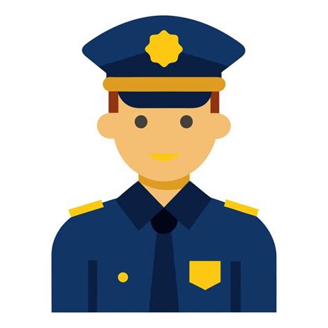 A Picture Of A Police Officer With A Blue Hat And A Badge That Says