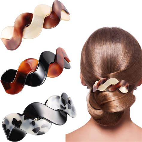 3 Pieces Hair Clips Women Large Acrylic Barrettes Hair Accessories