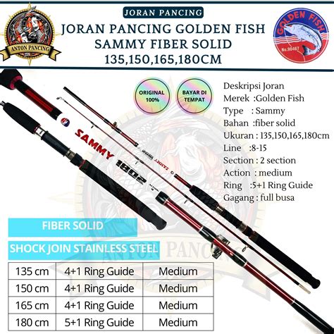 Joran Pancing Golden Fish Sammy Fiber Solid Cm Ringan