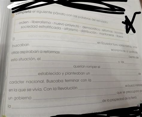 completa el siguiente párrafo con las palabras del recuadro Brainly lat