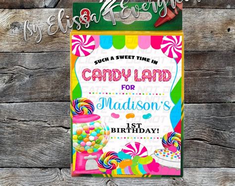 Custom Candyland Party Favor T Bags Personalized Etsy