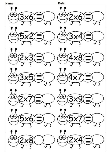 Multiplication Worksheet 3 Times Tables