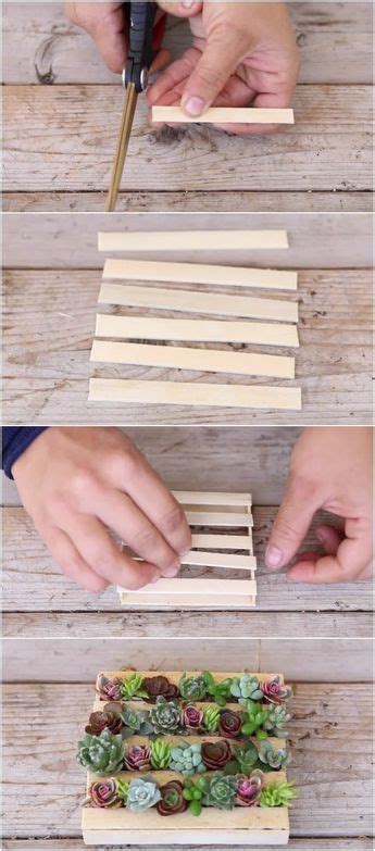 Make The Cutest Succulent Mini Pallet Ever Out Of Popsicle Sticks Succulent Gardening Cacti And