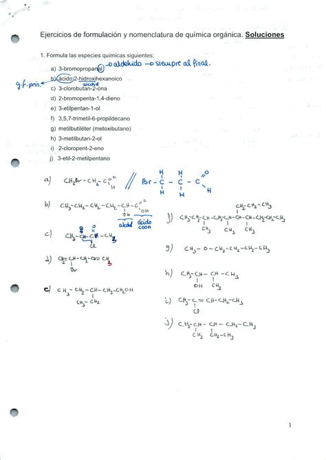 SOLUTION 4 Ejercicios De Formulaci N Y Nomenclatura De Qu Mica Org