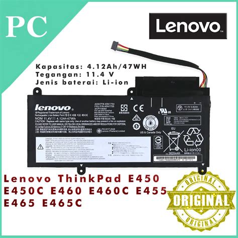 Jual Original Baterai Laptop Lenovo ThinkPad E450 E450C E460 E460C E455