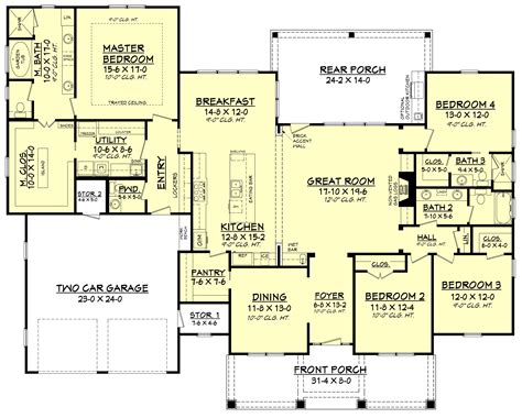 4 Bedrm, 2759 Sq Ft Country House Plan #142-1181