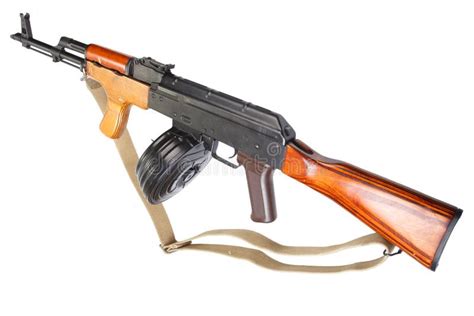 AK 47 Assault Rifle With 75 Round Drum Magazine Stock Photo Image Of