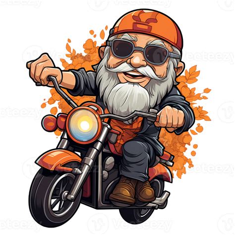 Cute Grandpa Riding Motorcycle Clipart Ai Generative 27235659 Png