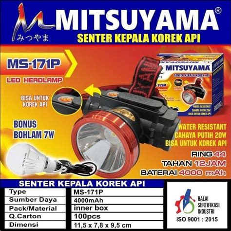 Jual Senter Kepala Korek Api MITSUYAMA MS 171P Headlamp Led Super