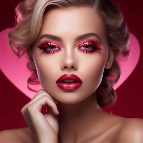 Premium Photo Valentine Heart Kiss On The Lips Makeup Beauty Lips