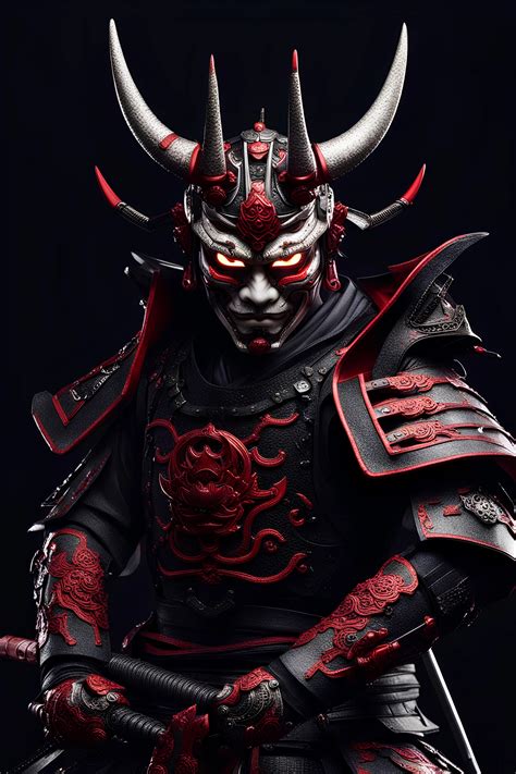 Samurai Cyborg Armadura Preta E Verm Gallery Stablecog