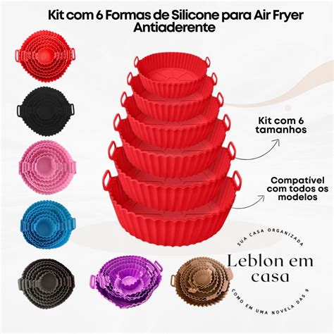 Forminha De Silicone Para Airfryer - Kit com 6 Formas de Silicone para Air Fryer - Antiaderente e Prático ...