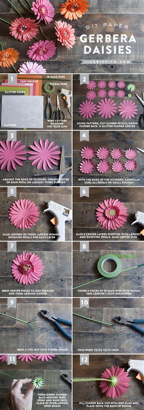 Diy Paper Gerbera Daisies Paper Flower Tutorial Paper Flowers Paper