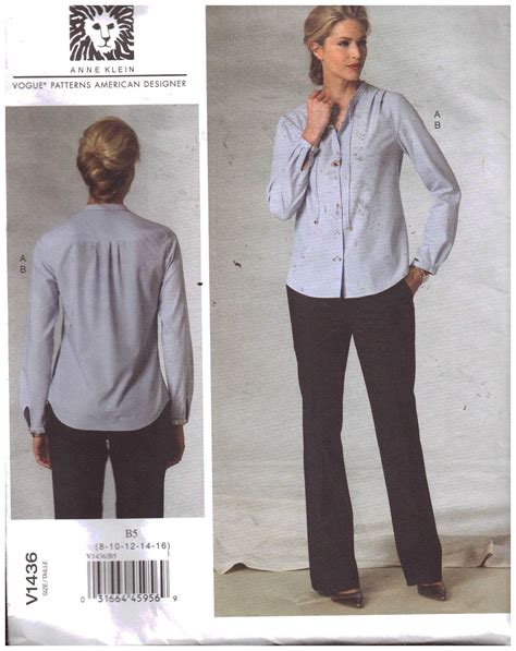 Vogue V1436 Tops Pants By Anne Klein Size B5 8 10 12 14 16 Uncut