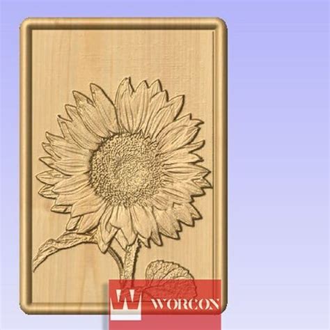 3d Stl Models For Cnc Router Sunflower Instant Download Etsy Canada