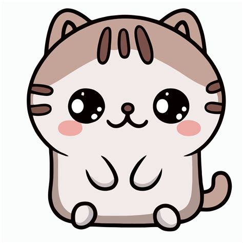 Cute Cat Illustration Cat Kawaii Chibi Vector Drawing Style Cat Cartoon