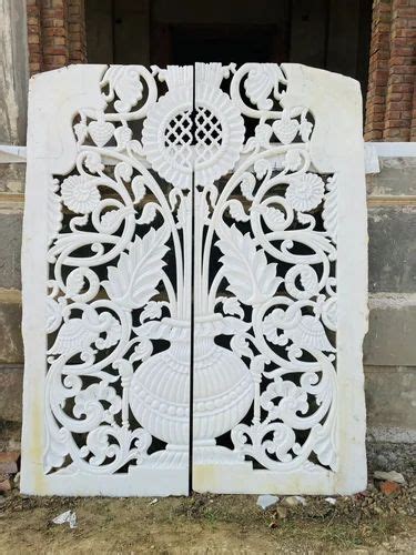 White Marble Carving Jali For Decoration Thickness Mm At Rs