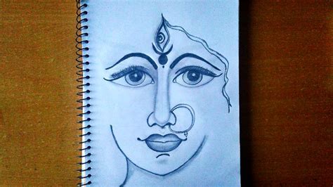 How to draw Durga Mata face drawing | Dura maa drawing | | Drawings ...