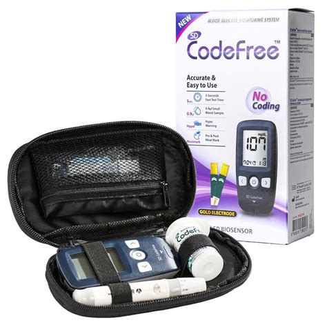 Codefree Blood Glucose Monitor Kit Diabetes Monitoring Meter Tester