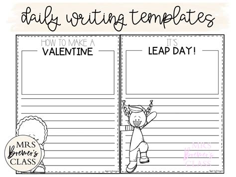 February Writing Activities For K Mrs Bremers Class Worksheets